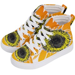 Sunflower Flower Yellow Orange Kids  Hi-top Skate Sneakers