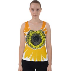 Sunflower Flower Yellow Orange Velvet Tank Top by Mariart