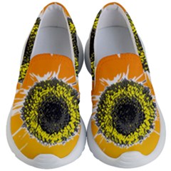 Sunflower Flower Yellow Orange Kids  Lightweight Slip Ons