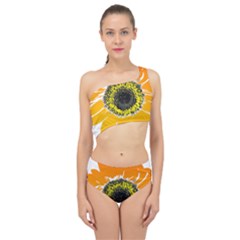 Sunflower Flower Yellow Orange Spliced Up Two Piece Swimsuit