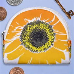 Sunflower Flower Yellow Orange Horseshoe Style Canvas Pouch