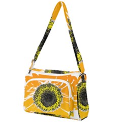 Sunflower Flower Yellow Orange Front Pocket Crossbody Bag