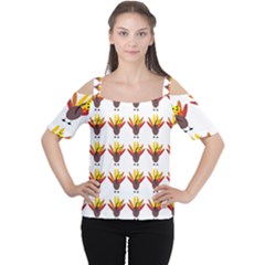 Turkey Thanksgiving Background Cutout Shoulder Tee