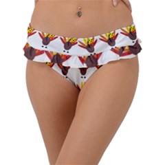 Turkey Thanksgiving Background Frill Bikini Bottom