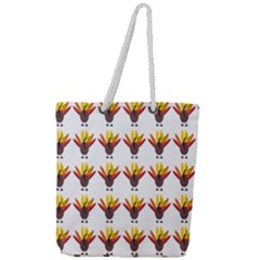 Turkey Thanksgiving Background Full Print Rope Handle Tote (large) by Mariart