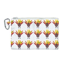 Turkey Thanksgiving Background Canvas Cosmetic Bag (medium) by Mariart