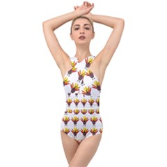 Turkey Thanksgiving Background Cross Front Low Back Swimsuit by Mariart