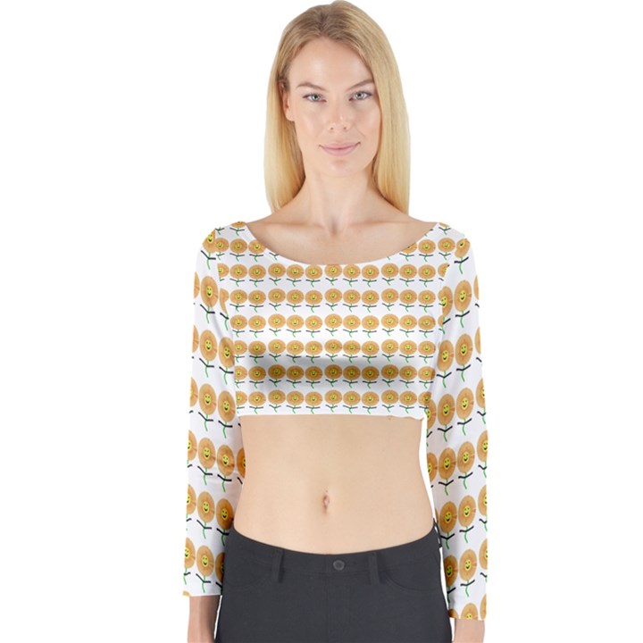 Sunflower Wrap Long Sleeve Crop Top