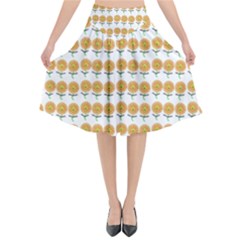 Sunflower Wrap Flared Midi Skirt