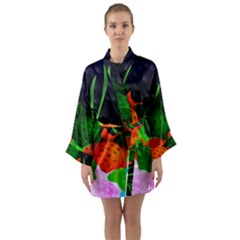 Pattern Fishes Escher Long Sleeve Kimono Robe