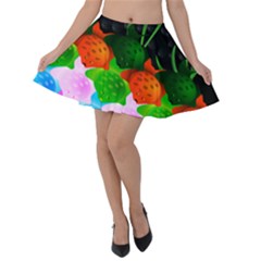 Pattern Fishes Escher Velvet Skater Skirt