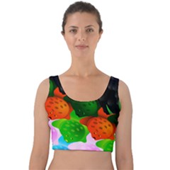 Pattern Fishes Escher Velvet Crop Top by Mariart