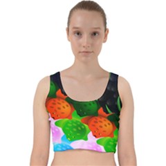 Pattern Fishes Escher Velvet Racer Back Crop Top