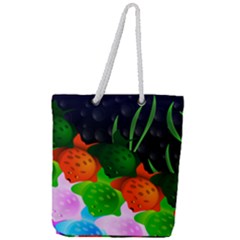 Pattern Fishes Escher Full Print Rope Handle Tote (large) by Mariart