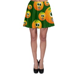 Seamless Orange Pattern Skater Skirt by Mariart