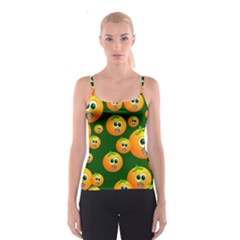 Seamless Orange Pattern Spaghetti Strap Top by Mariart