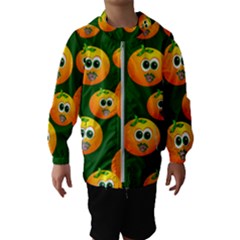 Seamless Orange Pattern Hooded Windbreaker (kids) by Mariart