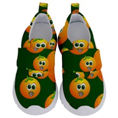 Seamless Orange Pattern Kids  Velcro No Lace Shoes