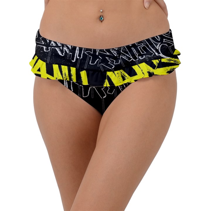 Anti-Anxiety Black and White  Frill Bikini Bottom