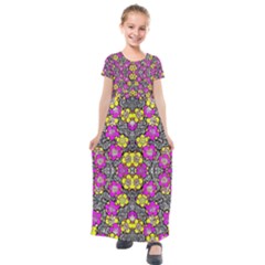 Ml-7-8 Kids  Short Sleeve Maxi Dress by ArtworkByPatrick