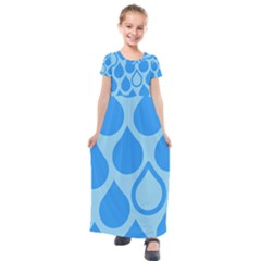 Droplet Kids  Short Sleeve Maxi Dress by WensdaiAmbrose