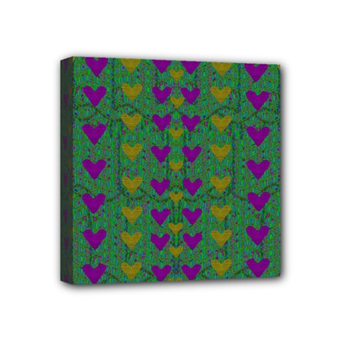 In Love With Festive Hearts Mini Canvas 4  X 4  (stretched) by pepitasart