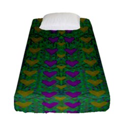 In Love With Festive Hearts Fitted Sheet (single Size) by pepitasart