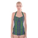 In Love With Festive Hearts Boyleg Halter Swimsuit  View1