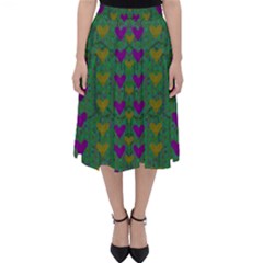 In Love With Festive Hearts Classic Midi Skirt by pepitasart