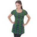 In Love With Festive Hearts Puff Sleeve Tunic Top View1