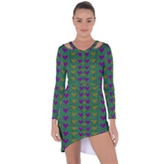 In Love With Festive Hearts Asymmetric Cut-out Shift Dress by pepitasart