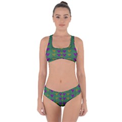 In Love With Festive Hearts Criss Cross Bikini Set by pepitasart