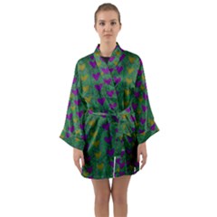 In Love With Festive Hearts Long Sleeve Kimono Robe by pepitasart