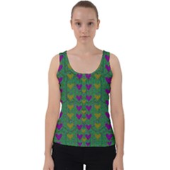 In Love With Festive Hearts Velvet Tank Top by pepitasart