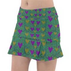 In Love With Festive Hearts Tennis Skirt by pepitasart