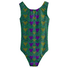 In Love With Festive Hearts Kids  Cut-out Back One Piece Swimsuit by pepitasart