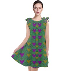 In Love With Festive Hearts Tie Up Tunic Dress by pepitasart