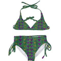 In Love With Festive Hearts Kids  Classic Bikini Set by pepitasart