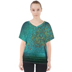 Tree In The Wind V-neck Dolman Drape Top