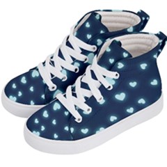 Light Blue Hearts Kids  Hi-top Skate Sneakers