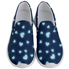 Light Blue Hearts Men s Lightweight Slip Ons by WensdaiAmbrose