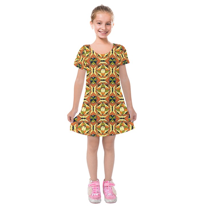 ML-7-9 Grammer 3 Kids  Short Sleeve Velvet Dress