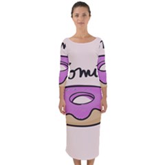 Donuts Sweet Food Quarter Sleeve Midi Bodycon Dress by Mariart