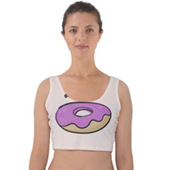 Donuts Sweet Food Velvet Crop Top by Mariart