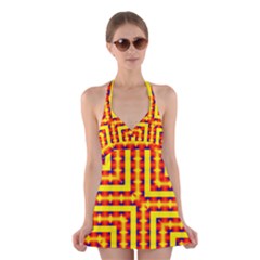 Digital Artwork Abstract Halter Dress Swimsuit  by Mariart