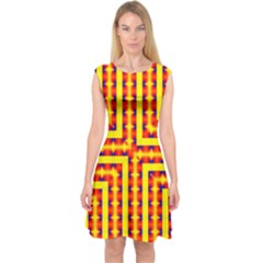 Digital Artwork Abstract Capsleeve Midi Dress by Mariart