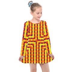 Digital Artwork Abstract Kids  Long Sleeve Dress