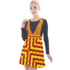 Digital Artwork Abstract Plunge Pinafore Velour Dress