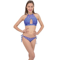 Digital Art Star Cross Front Halter Bikini Set