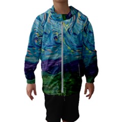 A Very Very Starry Night Hooded Windbreaker (kids) by arwwearableart